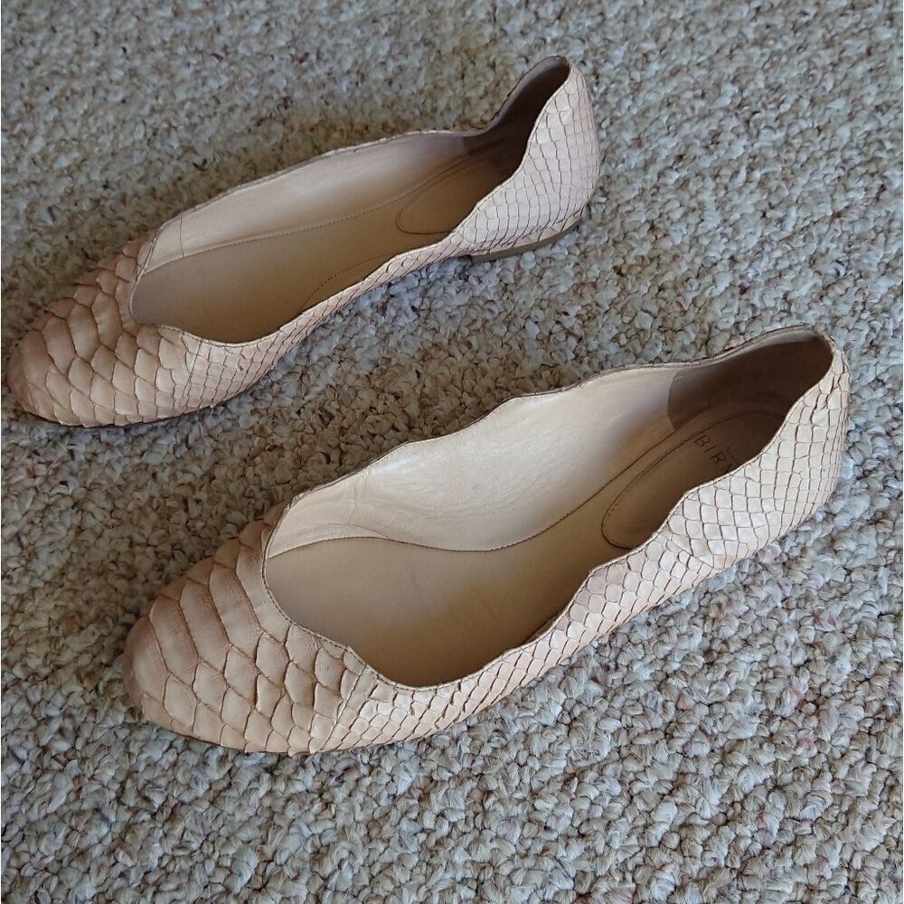 Alexandre Birman Scalloped Python Flat Pink Beige… - image 5
